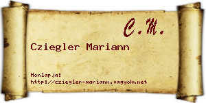 Cziegler Mariann névjegykártya